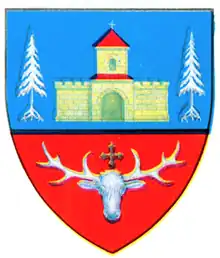 Old coat of arms of Campulung during the interwar period.