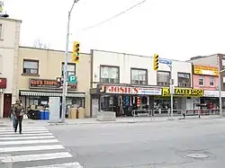 View of Fairbank from Oakwood and Eglinton Avenue before the construction of Oakwood station