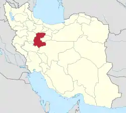 Location of Markazi province in Iran