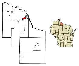 Location of Montreal in Iron County, Wisconsin.