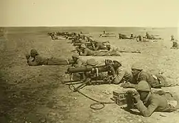 Ottoman soldiers with machine gun