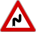 Double bend, first to right(formerly used )