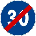 End of minimum speed