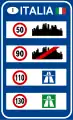 General speed limit (installed at national borders)(formerly used )