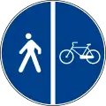 Segregated pedestrian and cycle path