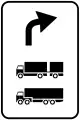 Advised direction for trucks ahead