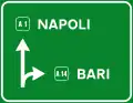 Directions on a motorway