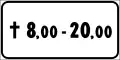 Timetable: the sign between the hours shown but only in holidays (represented by the cross)