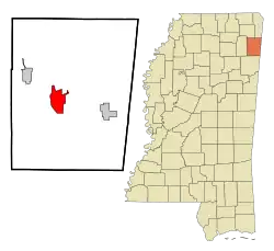 Location in Itawamba county and Mississippi