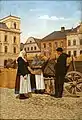 Józef Raszka, Peasants on the Main Square in Cieszyn, early 20th century