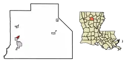 Location of North Hodge in Jackson Parish, Louisiana