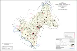 Map showing Masirpur (#195) in Jaisinghpur CD block