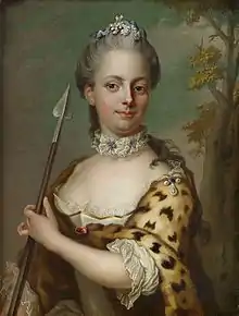 Portrait of countess Charlotte Du Rietz af Hedensberg, copy after a pastel by Gustaf Lundberg.