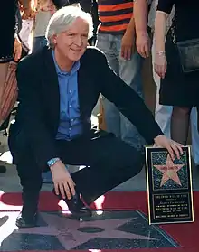 Cameron receiving a star on the Hollywood Walk of Fame, December 2009