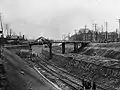 Temporary bridge for Jameson Avenue during grade separation project.