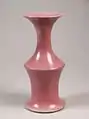 Turned vase with lilac-pink half-mat glazed, 1979