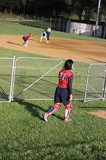 catcher walking