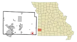 Location of Sarcoxie, Missouri