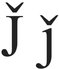 J with caron in Doulos SIL