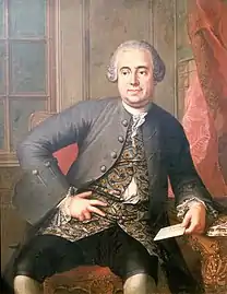 Jean-Baptiste van Dievoet II (1704–1776) husband of Elisabeth van der Meulen, portrait by Trigaux, 1761.