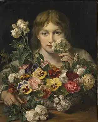 Jean-François Portaels (date unknown): Sweet flowers, Private collection.