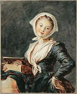 The Girl with the Marmot by Jean-Honoré Fragonard, undated