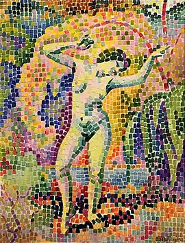 Jean Metzinger, 1906, La danse, Bacchante, oil on canvas, 73 x 54 cm. The subject of maenads remained popular in the arts at least into the early 20th century