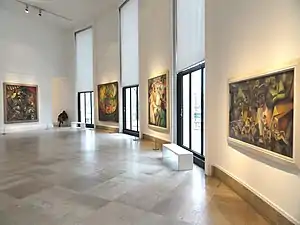 Jean Metzinger, L'Oiseau Bleu (left), André Lhote, L'Escale and Dance (center), Albert Gleizes, Les Baigneuses (right), Musée d'Art Moderne de la Ville de Paris, March 2014