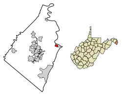 Location of Bolivar in Jefferson County, West Virginia.