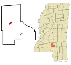 Location of Prentiss, Mississippi