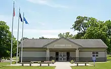 Jefferson Davis State Historic Site & Museum. The Bonnie Blue Flag is on the right.