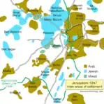 Main residential areas of Jerusalem in 1947