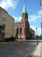 The church seen from Rigensgade