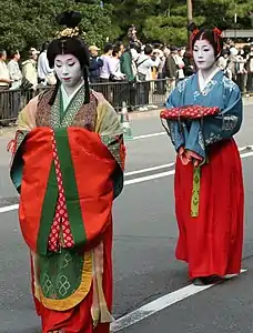 Nara court dress with stole, apron and overvest, 2009 reconstruction