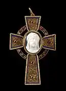 Gold cruciform pendant with a cameo of Christ's head wearing a crown of thorns, circa 1880, Birmingham Museum and Art Gallery