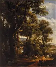 John Constable, Landscape with goatherd and goats, 1823