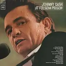 Cover shows a close up of Cash's face, looking at the camera.