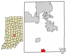 Location of Prince's Lakes in Johnson County, Indiana.