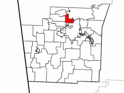 Location of Johnson Township in Washington County