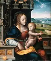 Leonardo-esque Madonna of the Cherries, Berlin, c. 1525