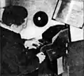 Jörg Mager playing the Gral Bells, c. 1938, photographer unknown, PIX Magazine