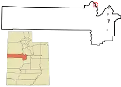 Location in Juab County and state of Utah