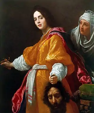 Cristofano Allori, Judith with the Head of Holofernes, 1613. According to his biographer, the heads were those of the painter, his ex-lover, and her mother. Compare Caravaggio above.