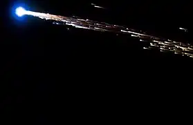 Jules Verne as it re-enters Earth's atmosphere in a controlled burn-up after undocking from ISS