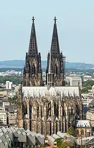 A large cathedral with two bell towers