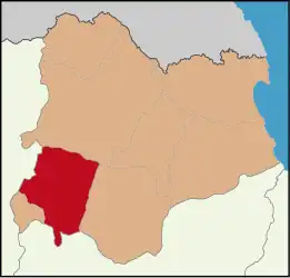 Map showing Babaeski District in Kırklareli Province