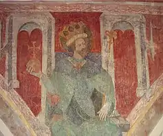 Fresco of St. Sigismund of Burgundy, (c. 1417-1437).