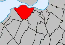 Location of Kahnawake, outside of Roussillon RCM.