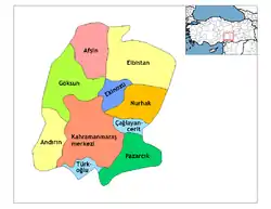 Districts of Kahramanmaraş