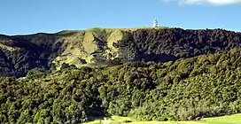 At this location of the Kaimai Range the communication centre is close to the rhyolite Te Weraiti vent.